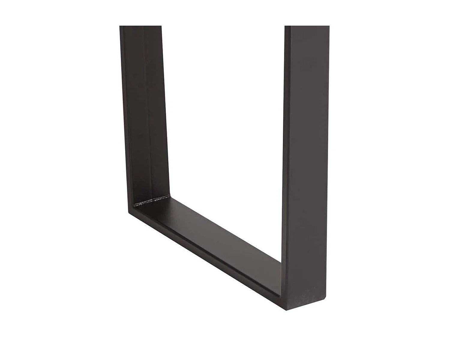 Holztisch Wildeiche geölt Metall Bügelgestell schwarz