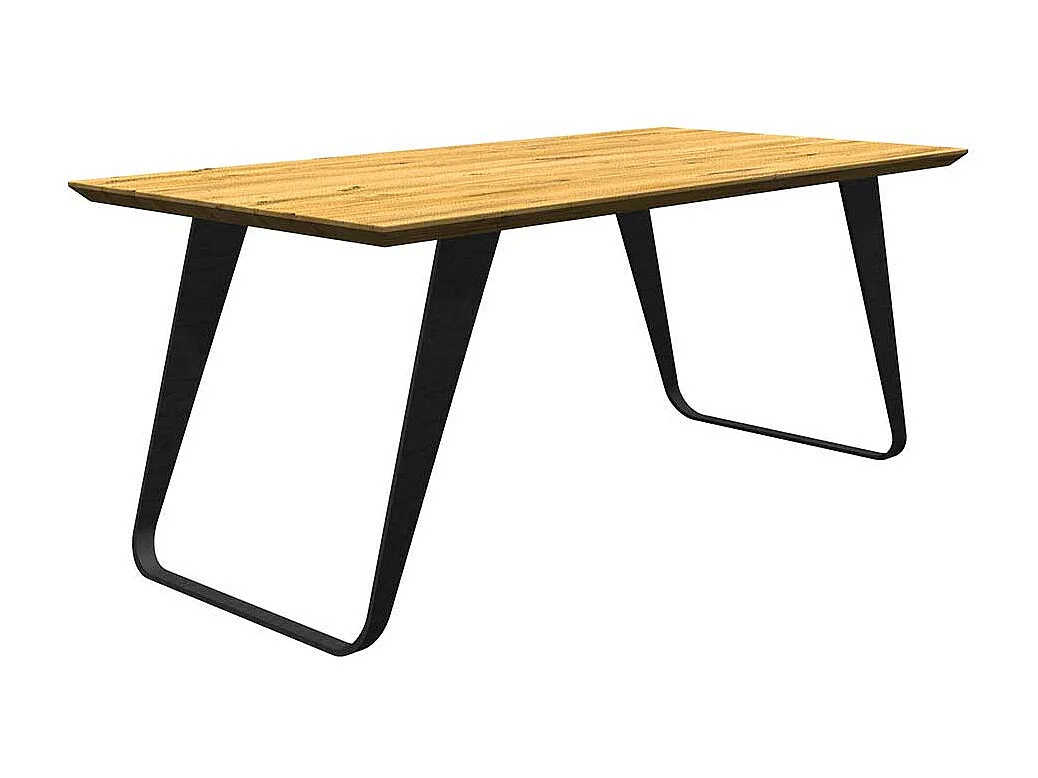 Tisch Massivholz Eiche und Metall in modernem Design Schweizer Kante