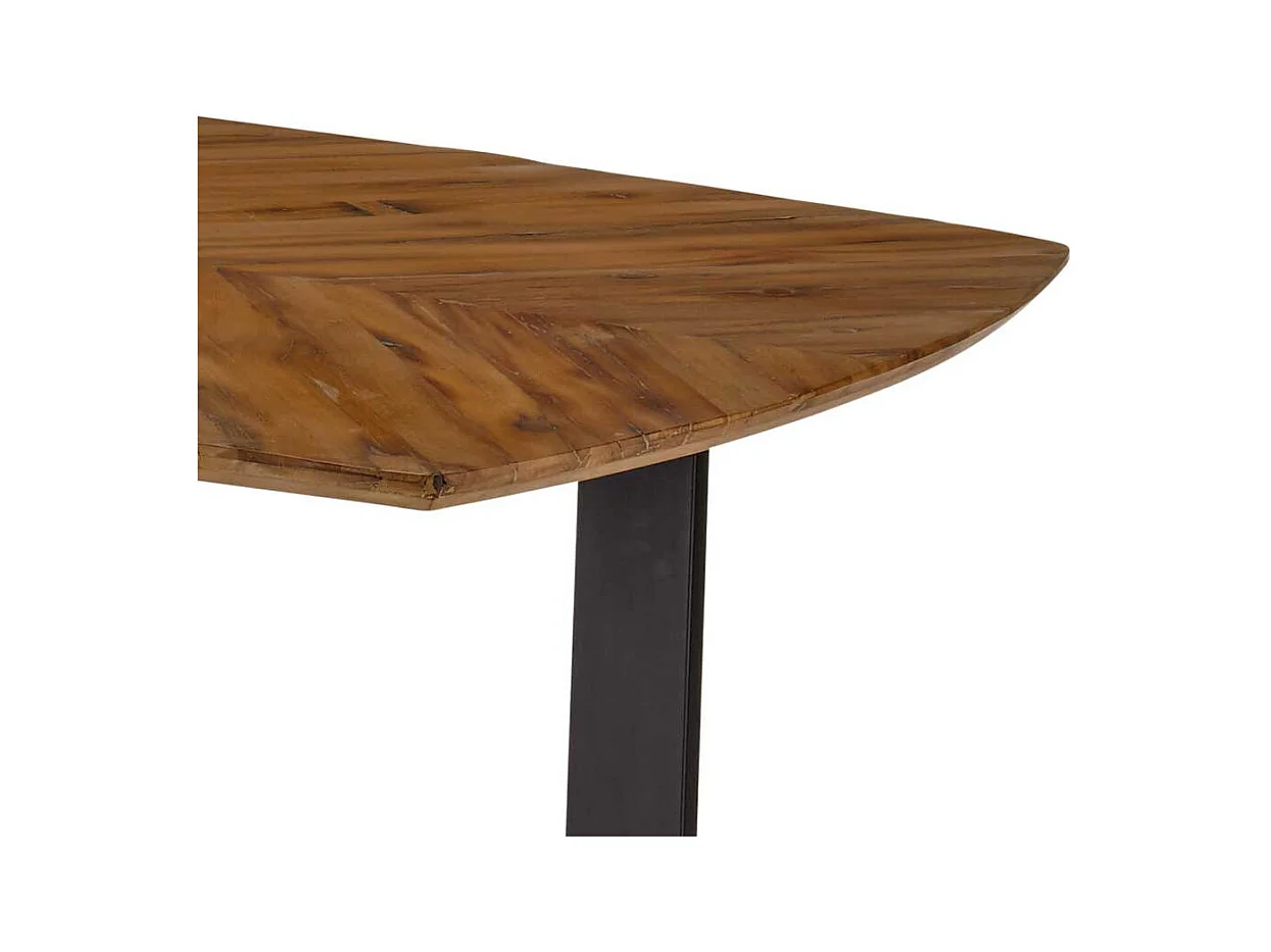 Industrial Esstisch aus Recyclingholz Metall Bügelgestell