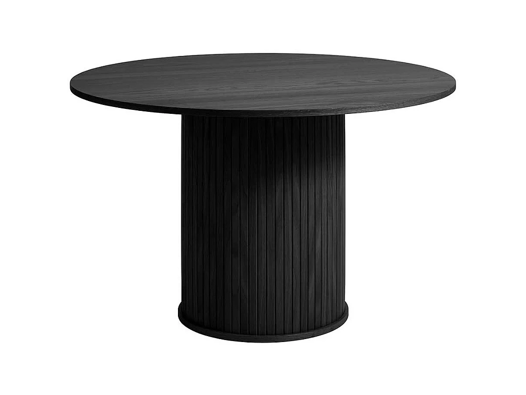 Tisch Esszimmer schwarz mit runder Tischplatte Skandi Design