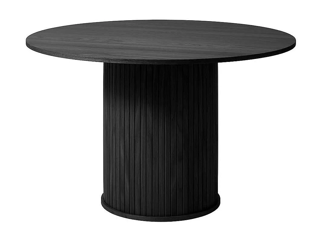 Tisch Esszimmer schwarz mit runder Tischplatte Skandi Design