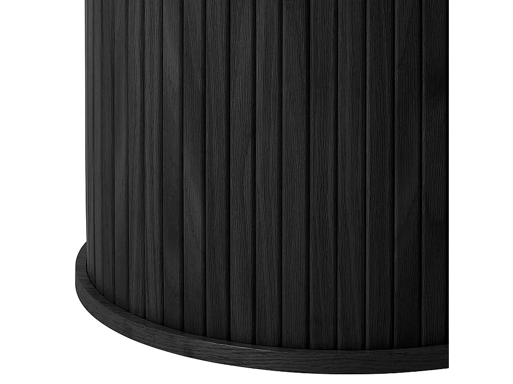 Tisch Esszimmer schwarz mit runder Tischplatte Skandi Design