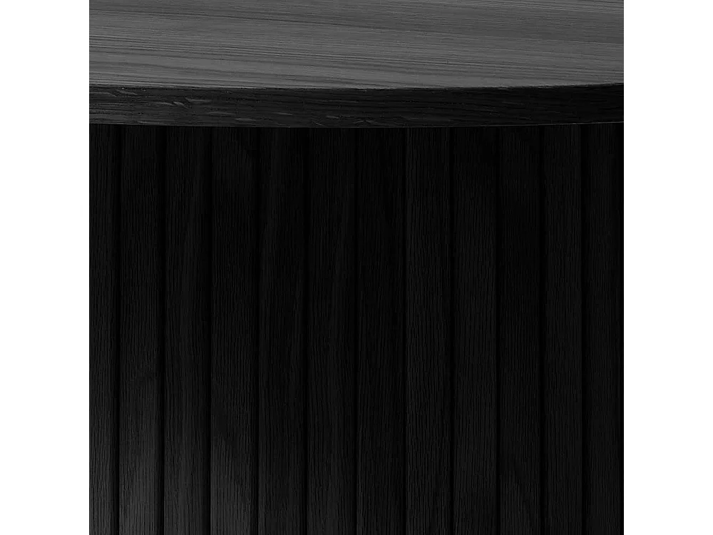 Tisch Esszimmer schwarz mit runder Tischplatte Skandi Design