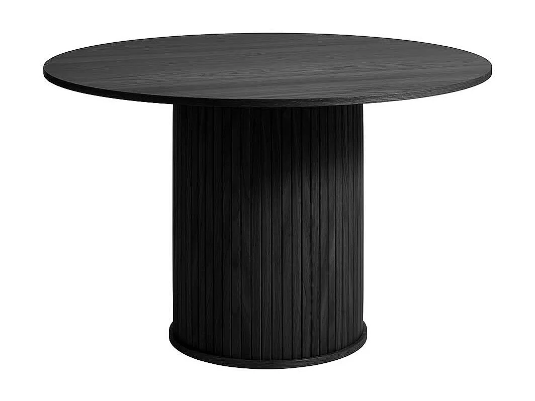 Tisch Esszimmer schwarz mit runder Tischplatte Skandi Design