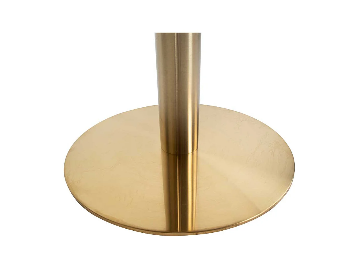 Küchentisch in Hellgrau und Messingfarben rund