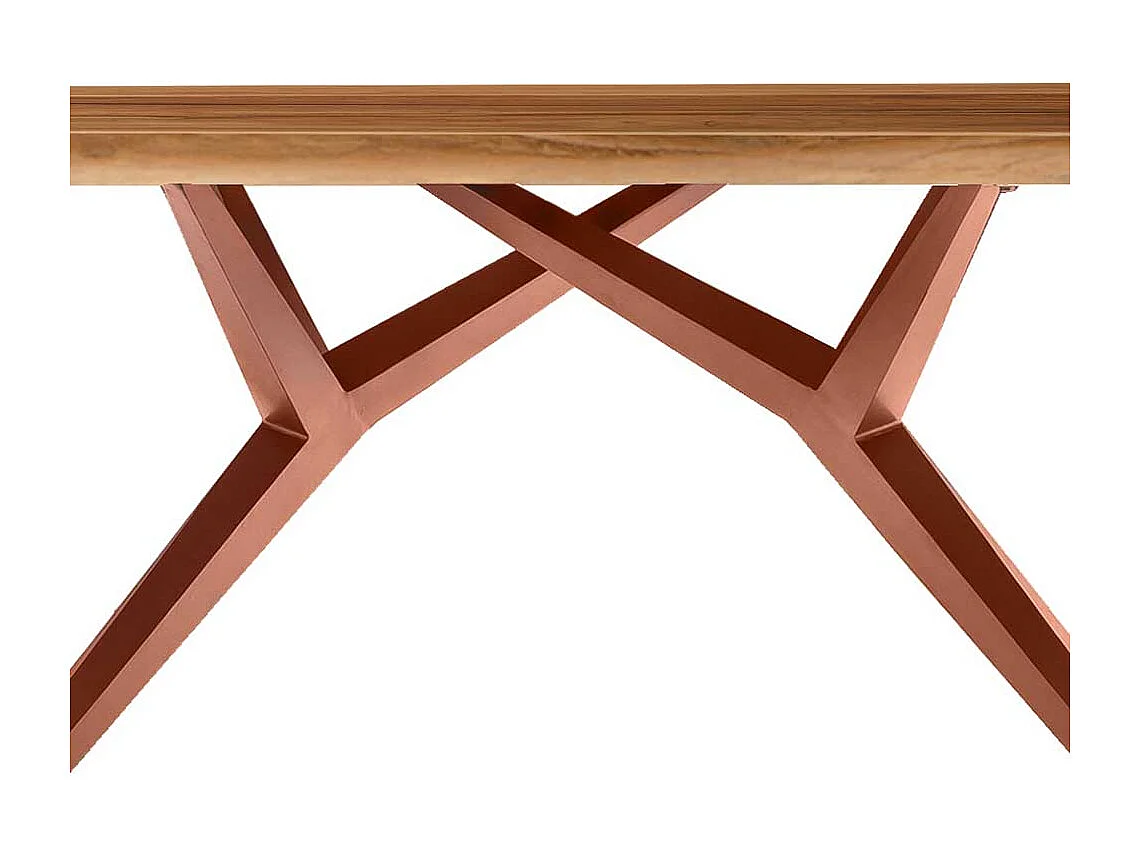 Esszimmer Tisch mit Design Gestell Teakfarben und Braun