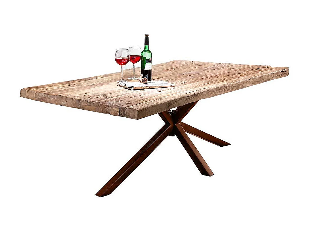 Tisch Esszimmer aus Teak Recyclingholz Metall Spider Gestell