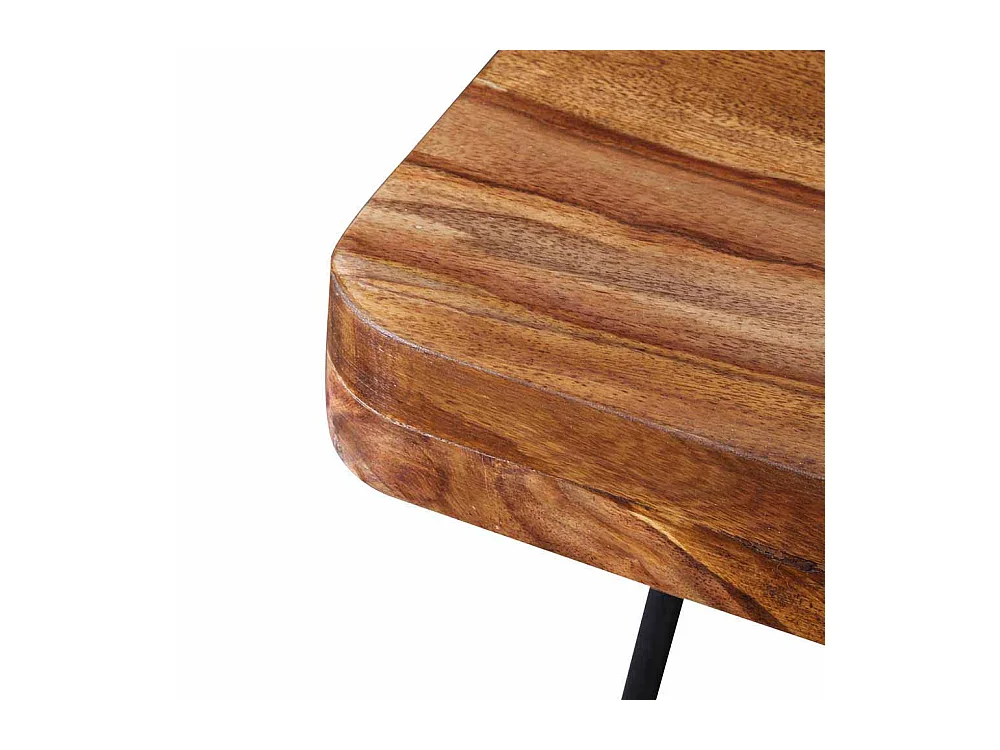 Esszimmertisch aus Sheesham Massivholz Metall Schwarz