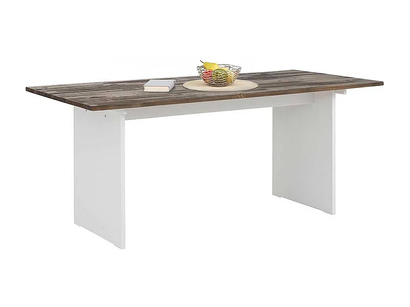 Küchentisch in Kiefer dunkel und Weiß Skandi Design