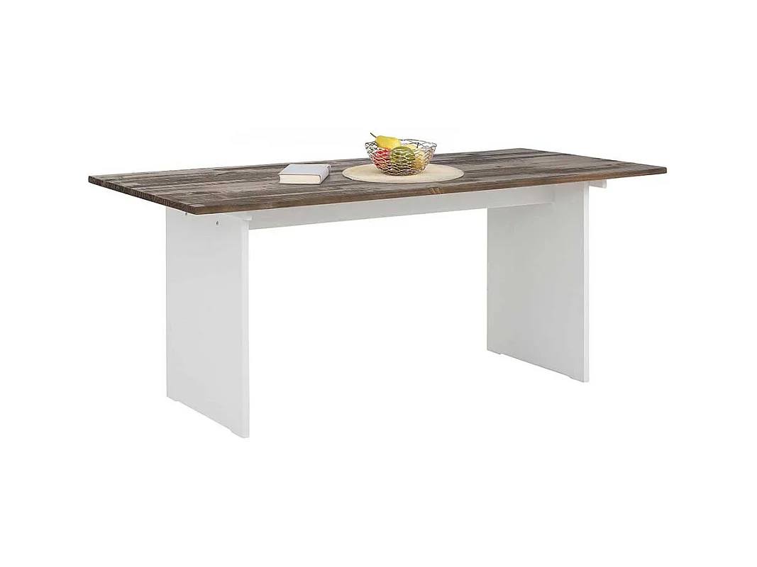 Küchentisch in Kiefer dunkel und Weiß Skandi Design