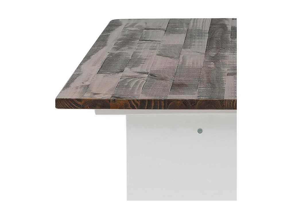 Küchentisch in Kiefer dunkel und Weiß Skandi Design