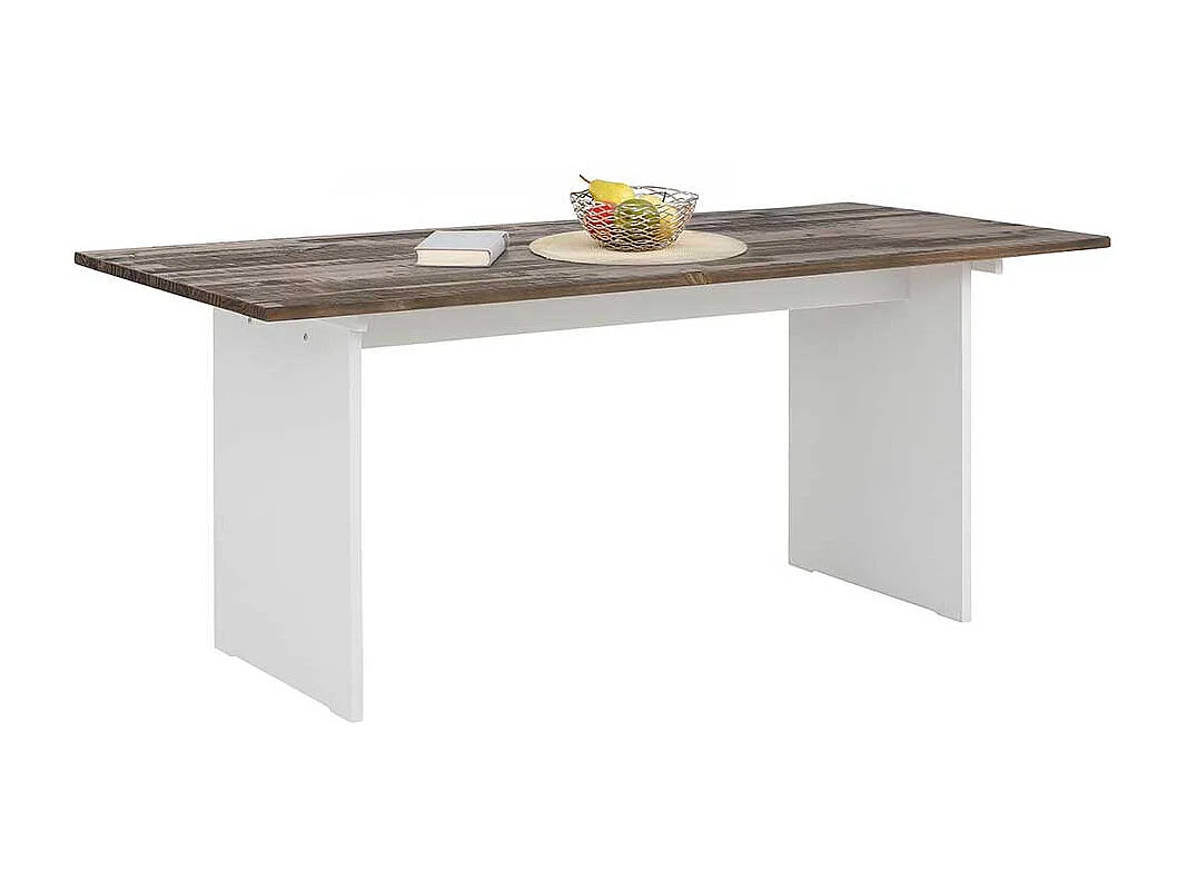 Küchentisch in Kiefer dunkel und Weiß Skandi Design