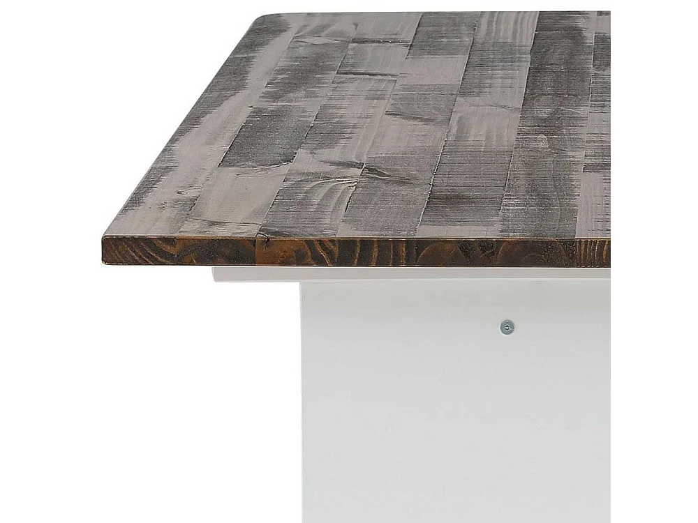 Küchentisch in Kiefer dunkel und Weiß Skandi Design