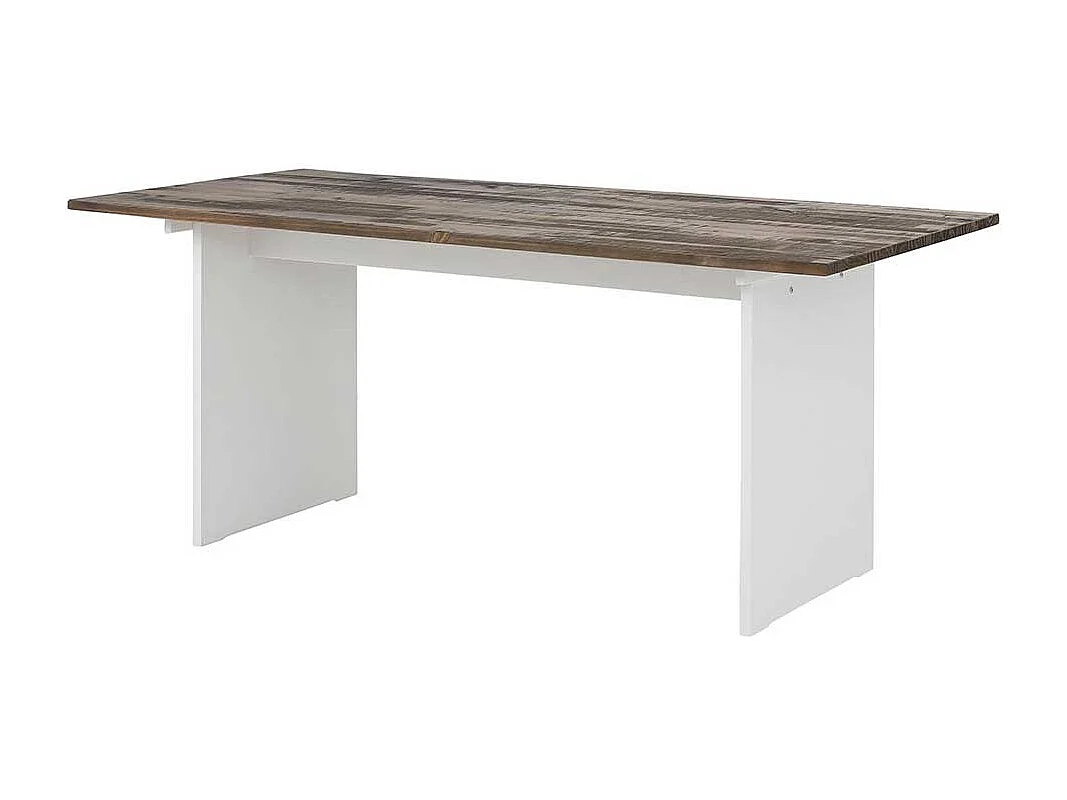 Küchentisch in Kiefer dunkel und Weiß Skandi Design