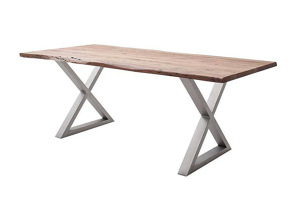 Esstisch Holztisch aus Massivholz mit X Gestell