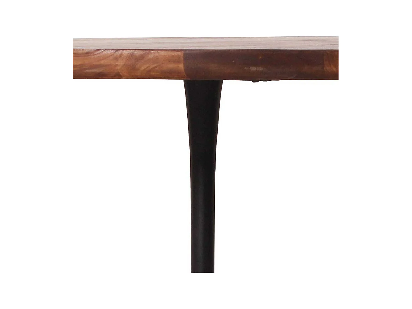 Esszimmertisch aus Mangobaum Massivholz und Stahl rund