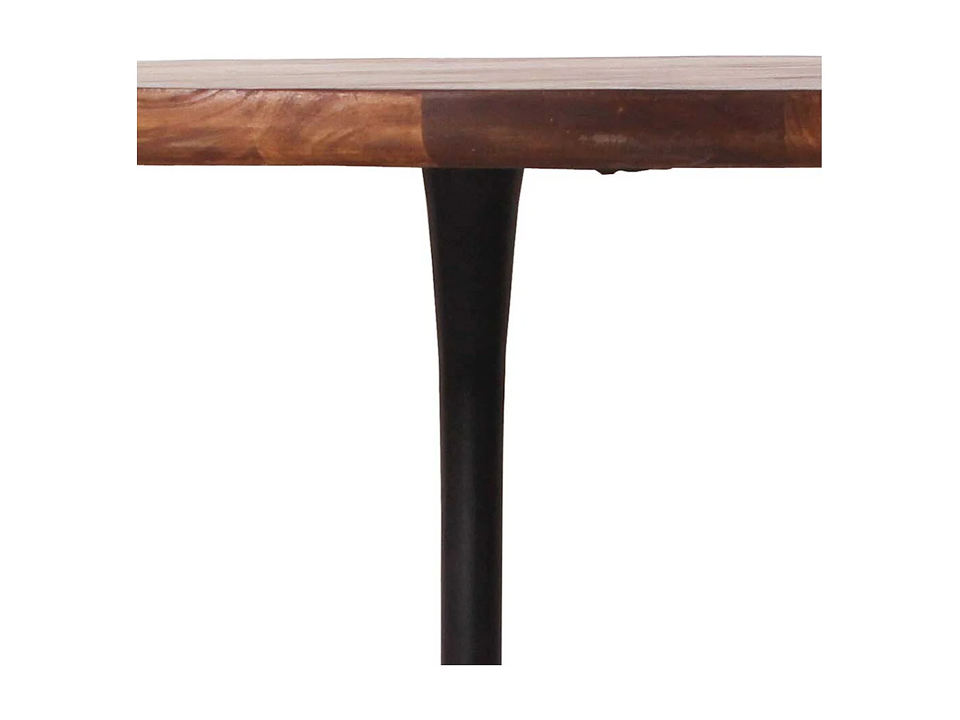 Esszimmertisch aus Mangobaum Massivholz und Stahl rund