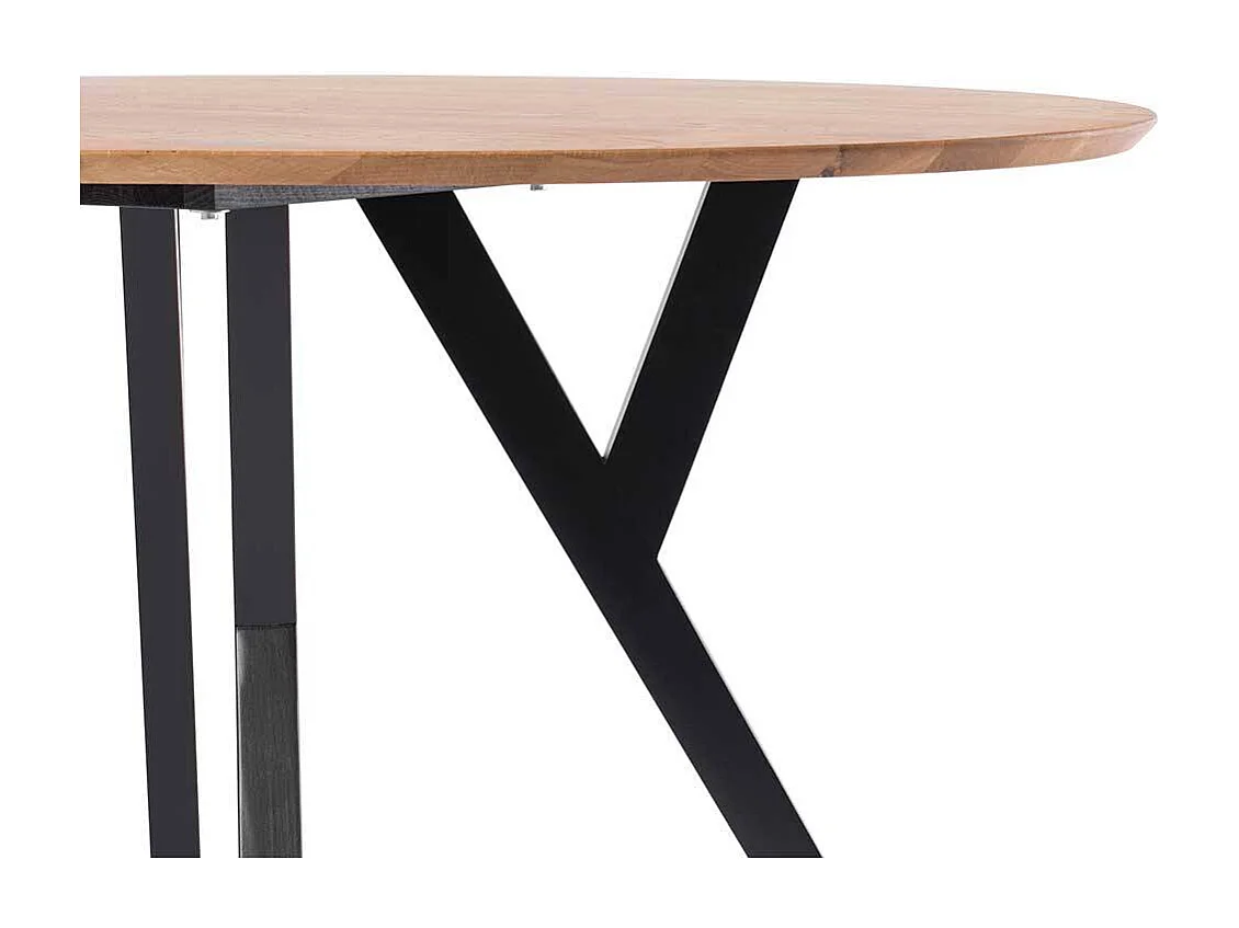 Tisch Massivholz mit ovaler Tischplatte Schweizer Kante