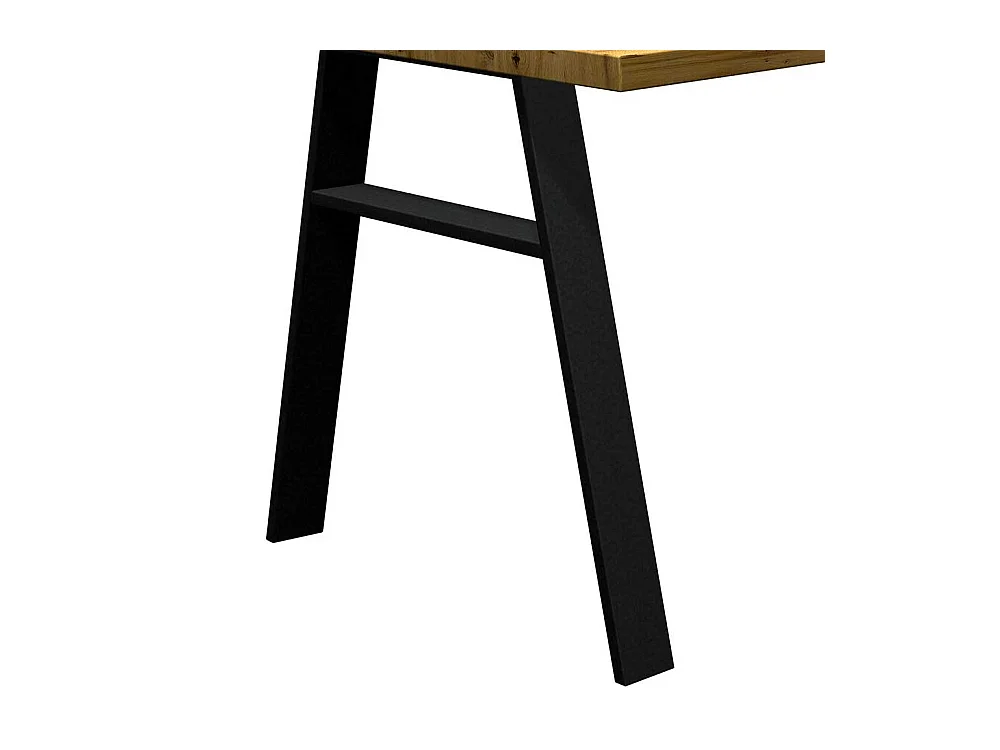 Massivholz Esszimmertisch aus Eiche A Fußgestell aus Metall