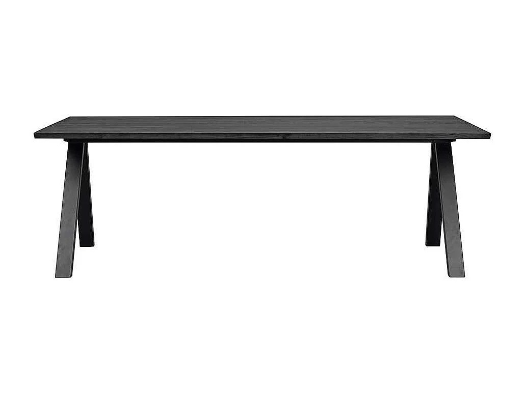 Schwarzer Esszimmertisch aus Eiche Massivholz Metall