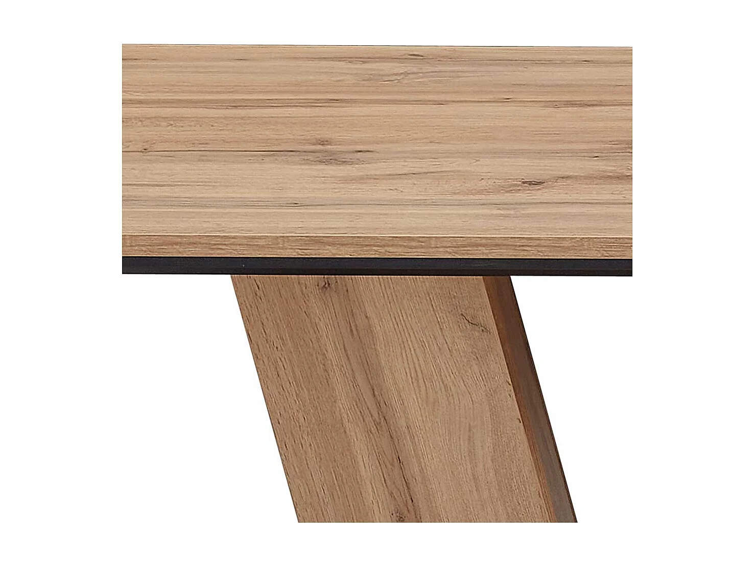 Esszimmer Tisch mit Säulengestell Wildeichefarben & Schwarz