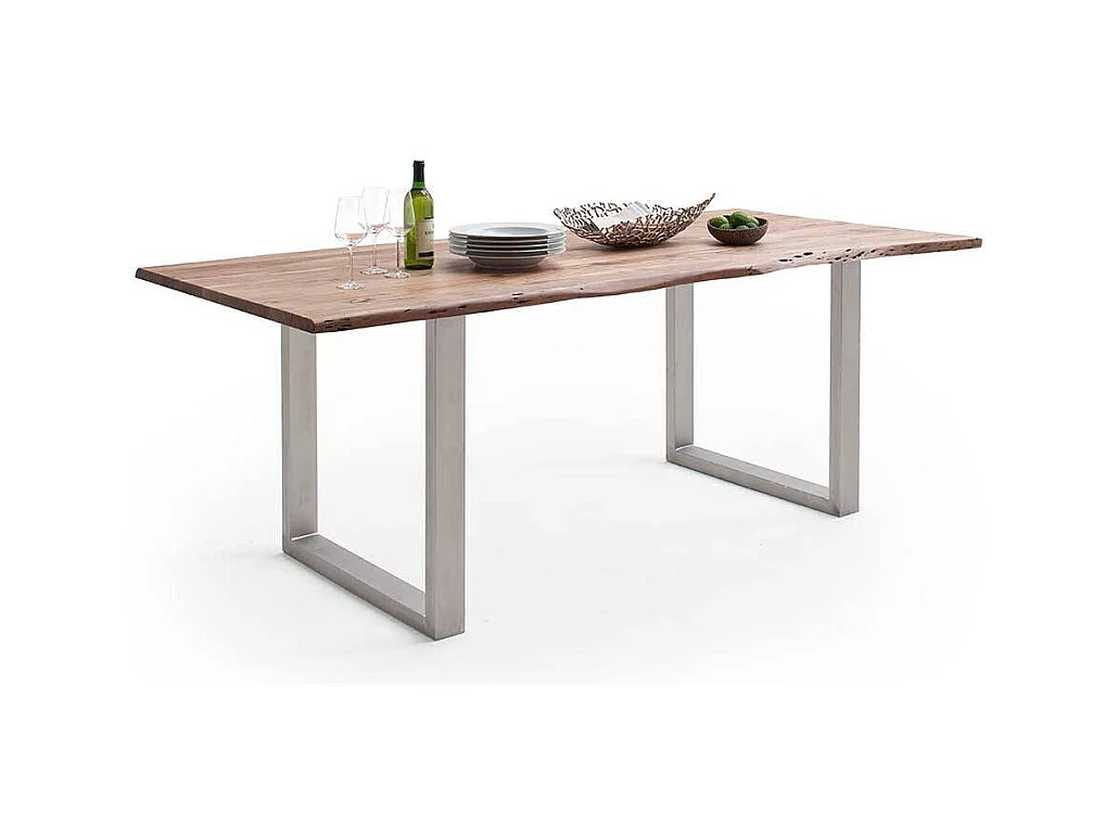 Esstisch Holztisch aus Massivholz mit natürlicher Baumkante