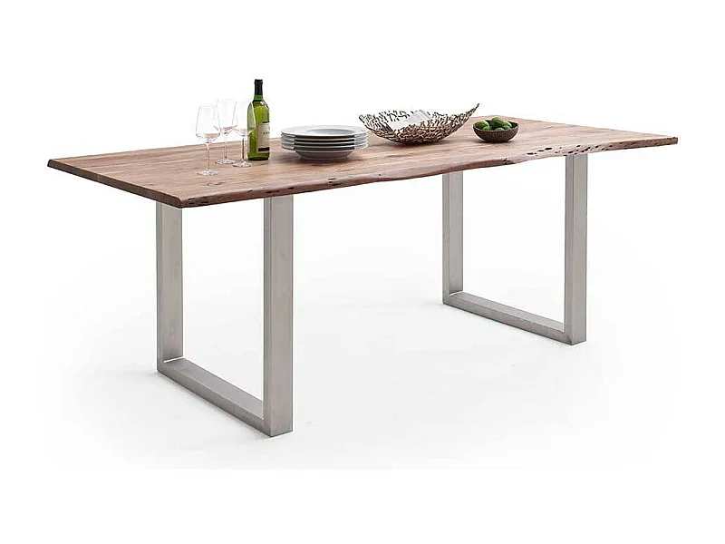 Esstisch Holztisch aus Massivholz mit natürlicher Baumkante