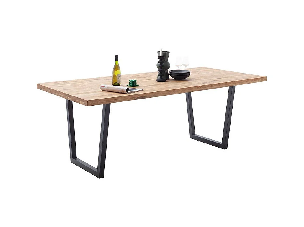 Esstisch Holztisch in Wildeichefarben und Anthrazit