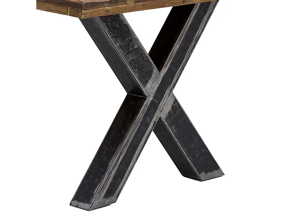 Design Esszimmer Tisch aus Teak Recyclingholz und Eisen Loft Style