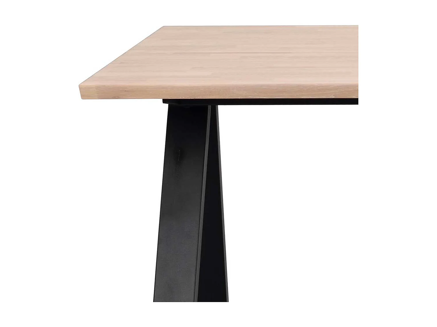 Moderner Esstisch aus Eiche Massivholz und Metall schwarz 170 cm breit