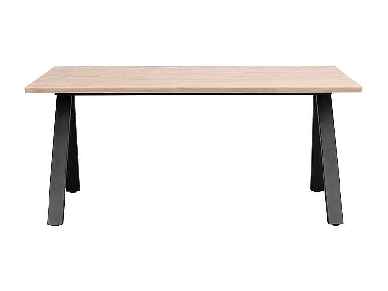 Moderner Esstisch aus Eiche Massivholz und Metall schwarz 170 cm breit