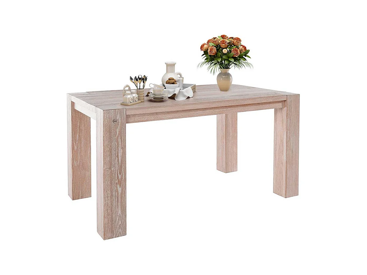 Küchentisch in Wildeiche White Wash massiv modern