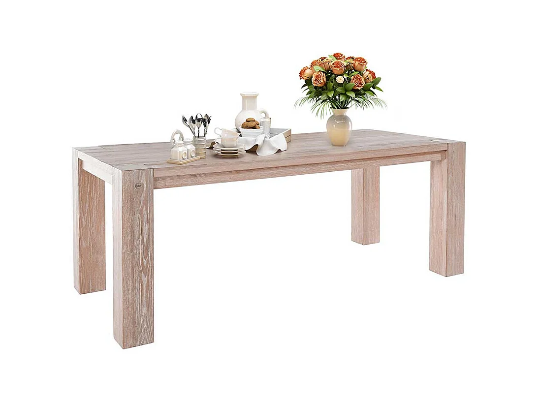 Küchentisch in Wildeiche White Wash massiv modern