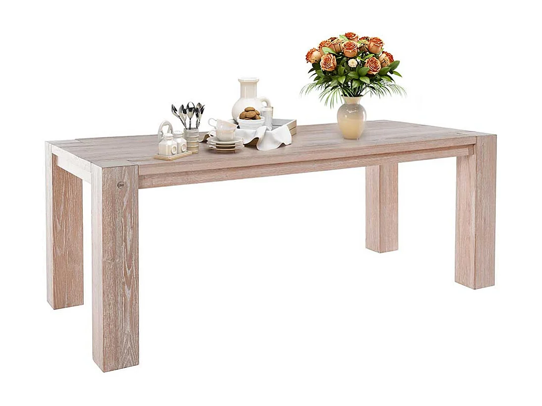 Küchentisch in Wildeiche White Wash massiv modern