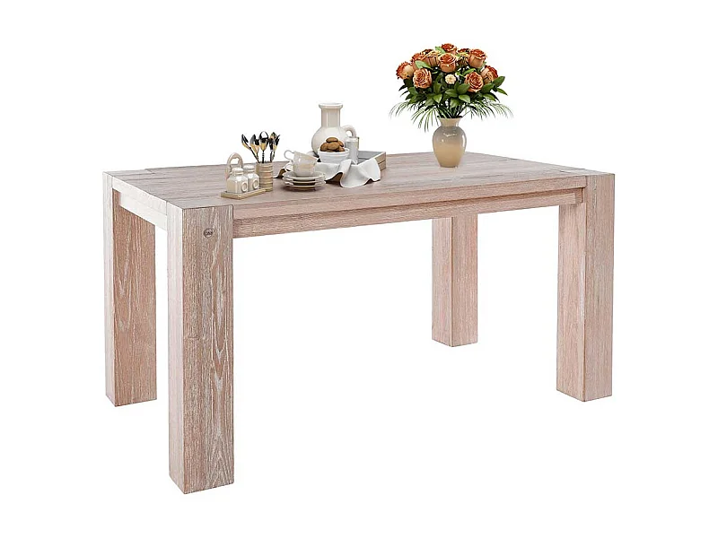 Küchentisch in Wildeiche White Wash massiv modern