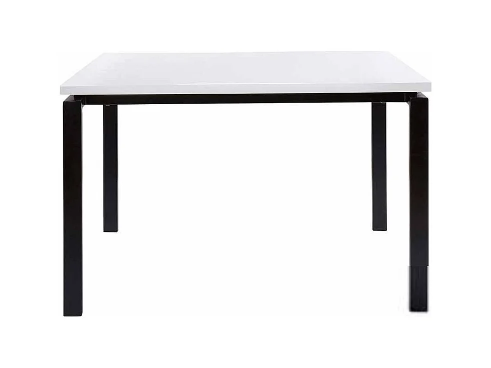 Moderner Esstisch in Weiß Hochglanz Metallgestell in Schwarz