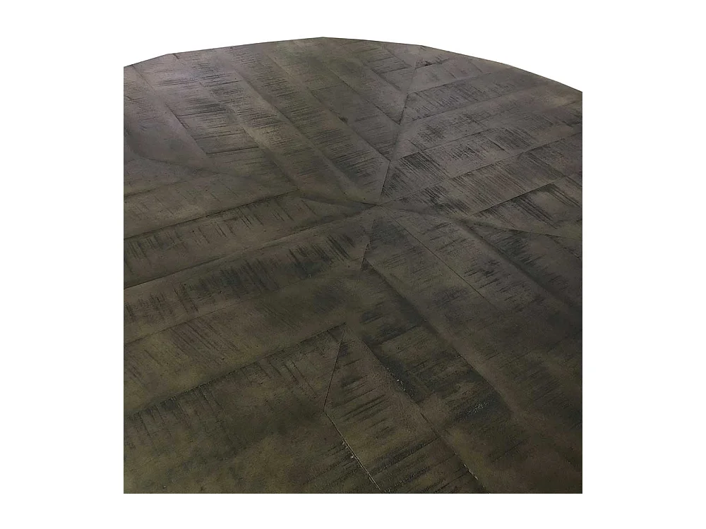 Küchentisch in Grey Wash und Altsilberfarben rund