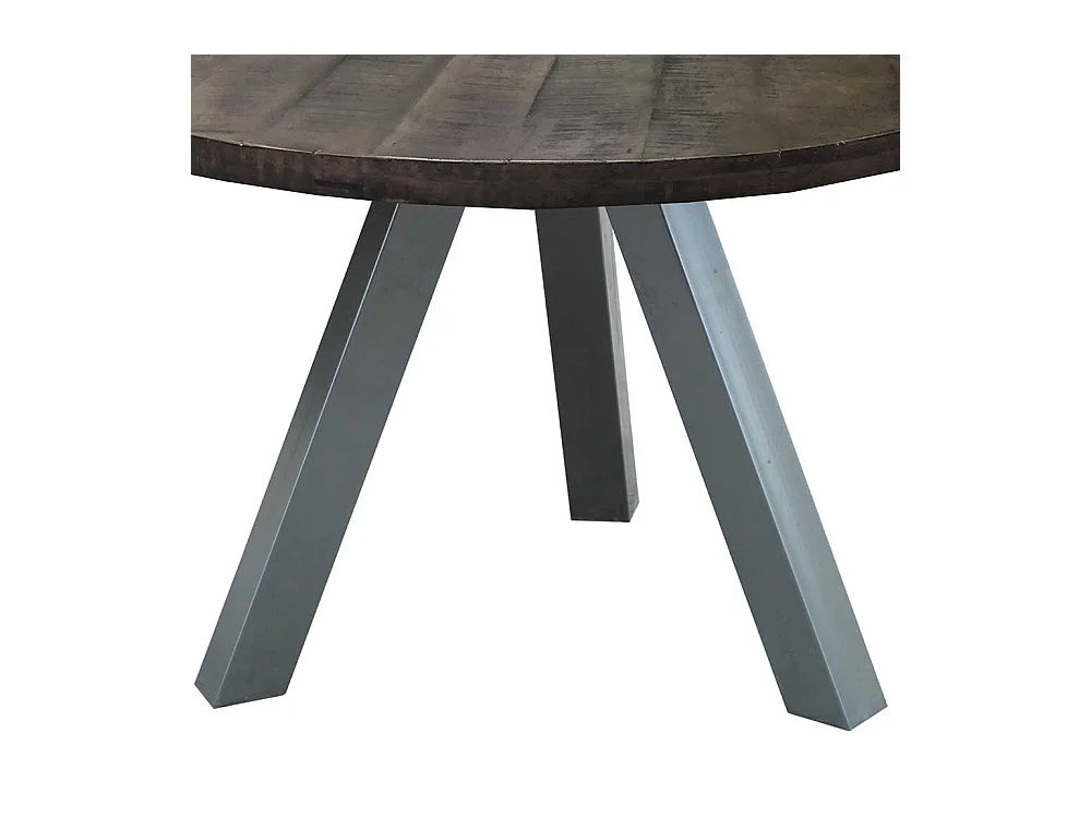 Küchentisch in Grey Wash und Altsilberfarben rund