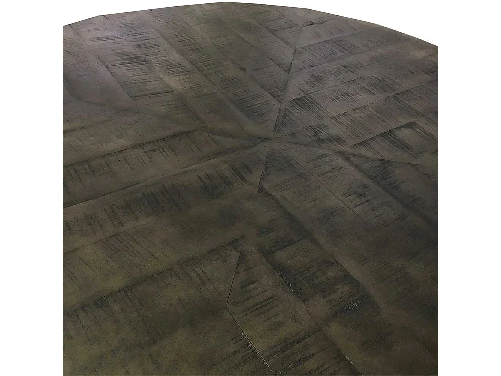 Küchentisch in Grey Wash und Altsilberfarben rund