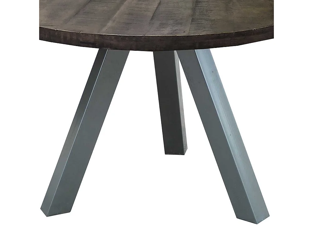 Küchentisch in Grey Wash und Altsilberfarben rund