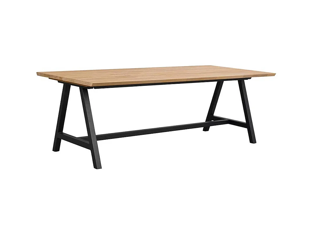 Esszimmer Tisch aus Eiche Massivholz geölt Metall A-Fußgestell