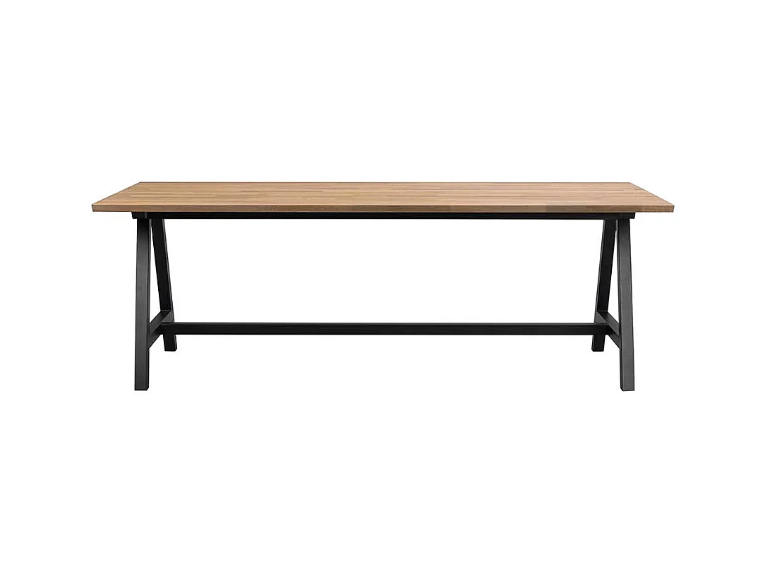 Esszimmer Tisch aus Eiche Massivholz geölt Metall A-Fußgestell