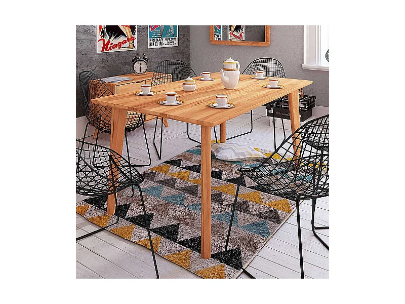 Tisch aus Kernbuche Massivholz 100 cm tief