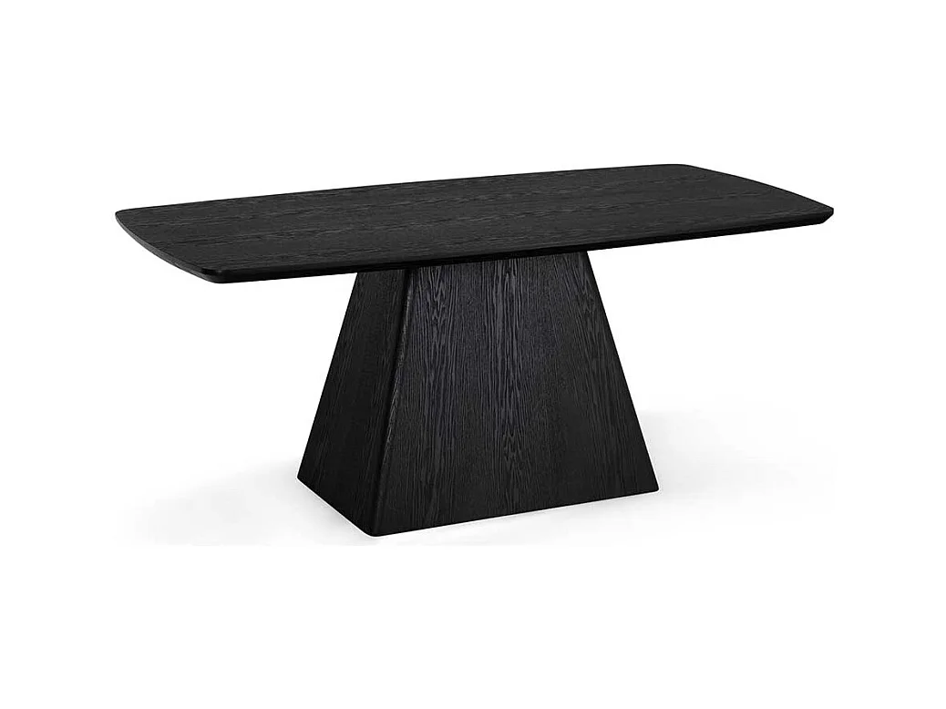 Esstisch Tisch Esszimmer in Schwarz auf Sockelgestell