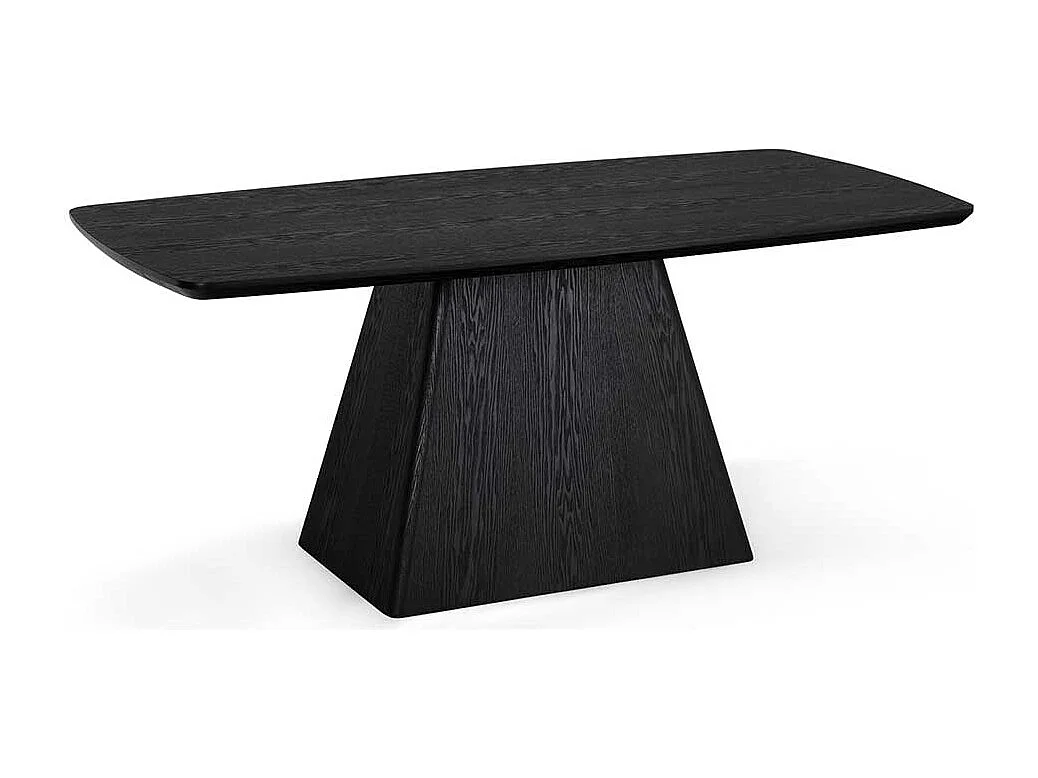 Esstisch Tisch Esszimmer in Schwarz auf Sockelgestell