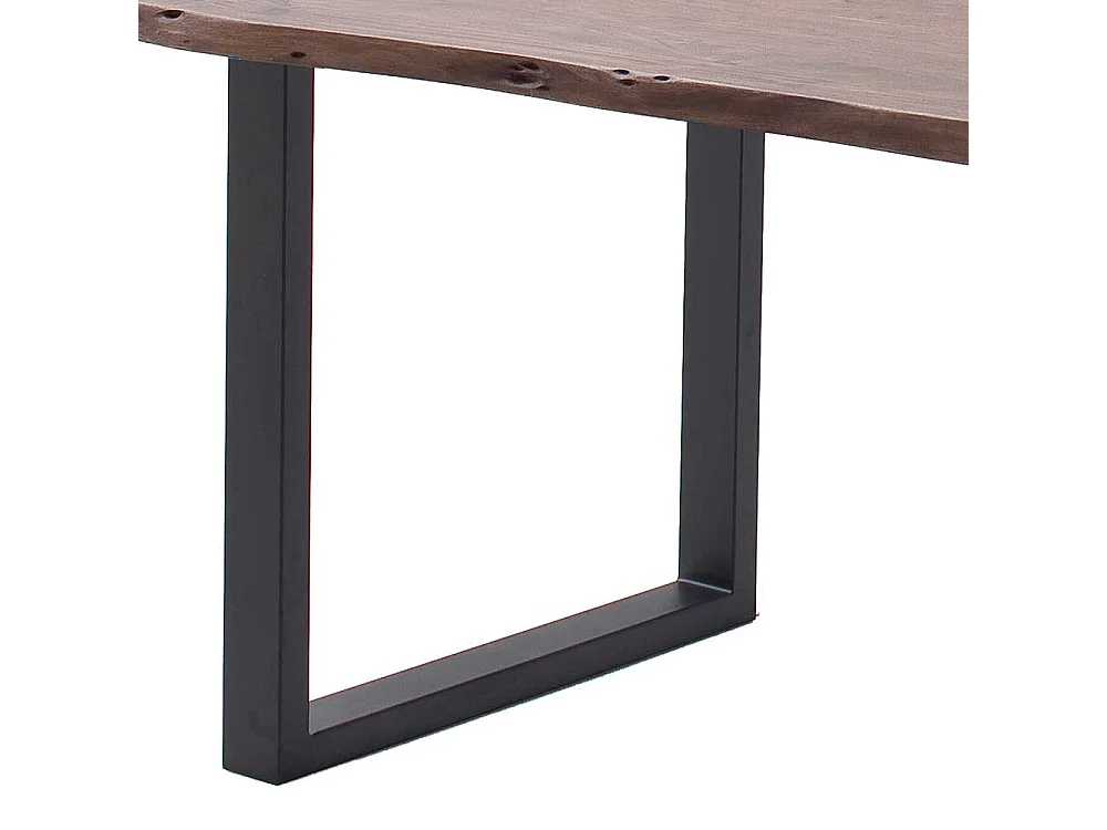 Esstisch Tisch mit natürlicher Baumkante und Bügelgestell