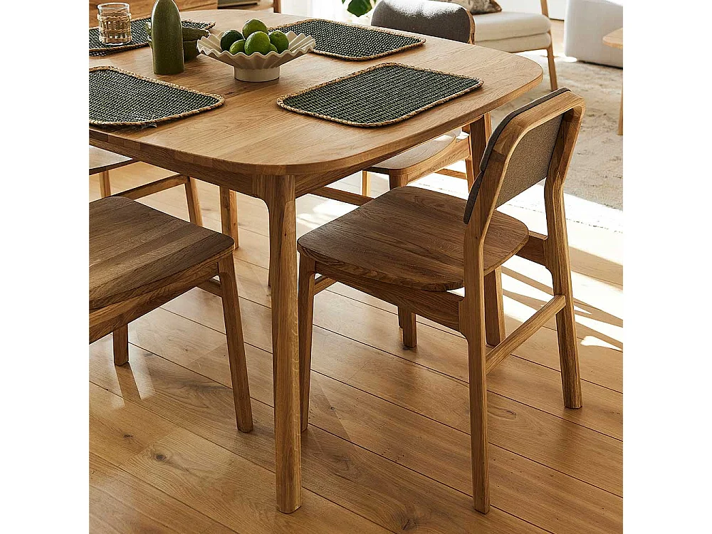 Esstisch Holztisch aus Wildeiche Massivholz mit Vierfußgestell