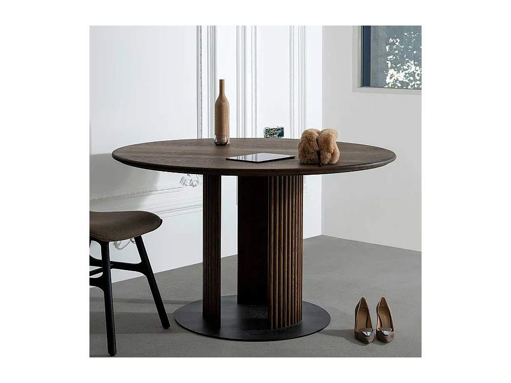 Skandi Tisch Esszimmer aus Eiche Massivholz Wengefarben