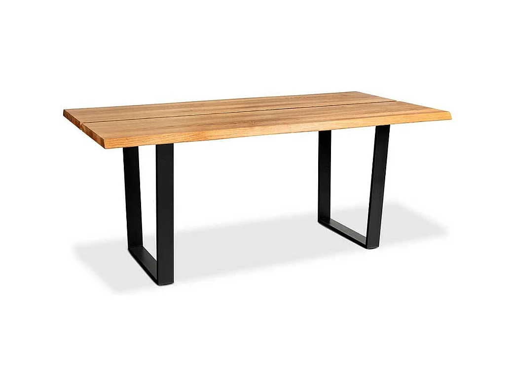 Esszimmertisch Tisch aus Wildeiche Massivholz und Metall