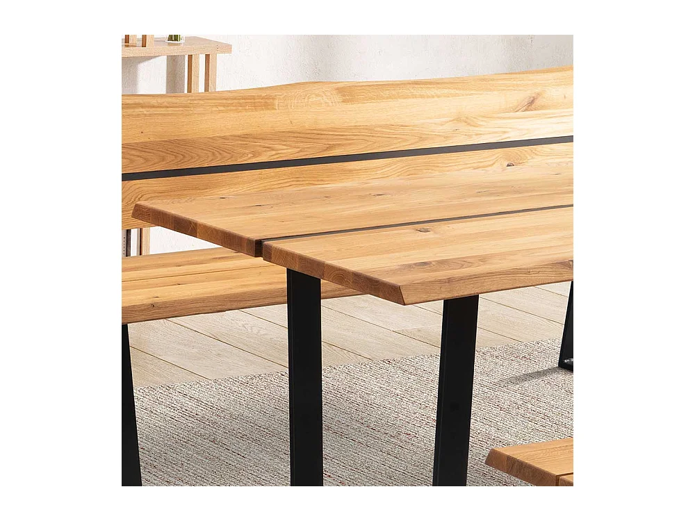 Esszimmertisch Tisch aus Wildeiche Massivholz und Metall